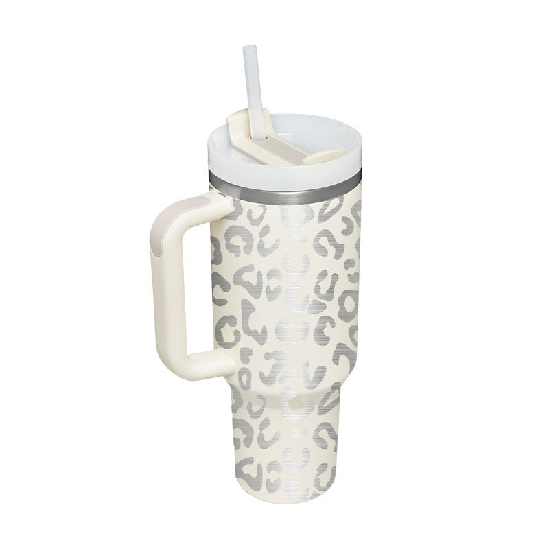 40 Oz Tumbler With Handle Straw, Insulated, and Stainless Steel