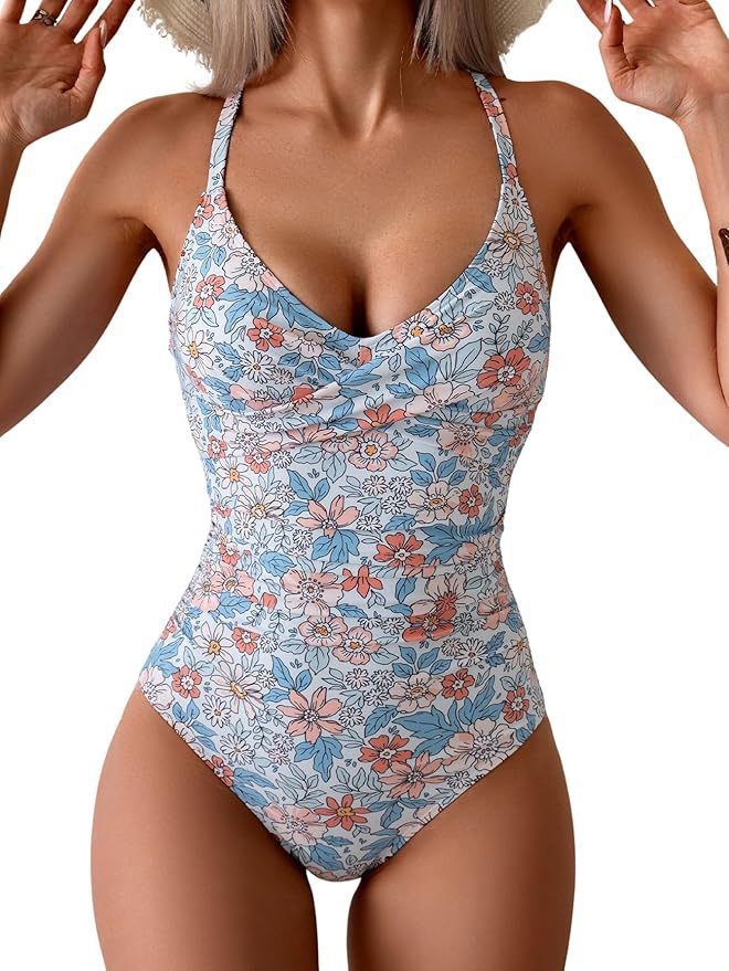 Bikini Sexy Foreign Trade One-piece Swimsuit Female Contrast Color Personality