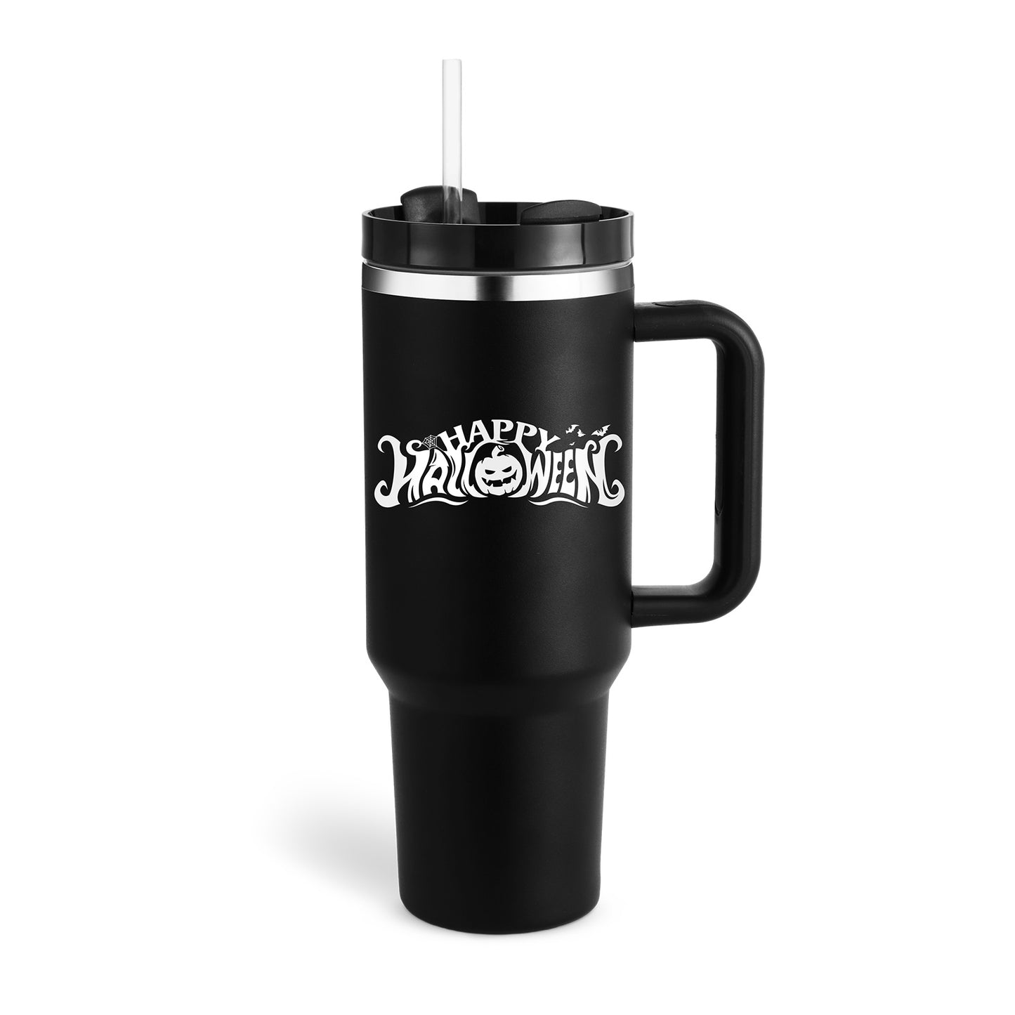 40 Oz Tumbler With Handle Straw, Insulated, and Stainless Steel