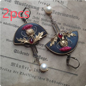 New Chinese Style Tassel Pearl Fan Eardrops