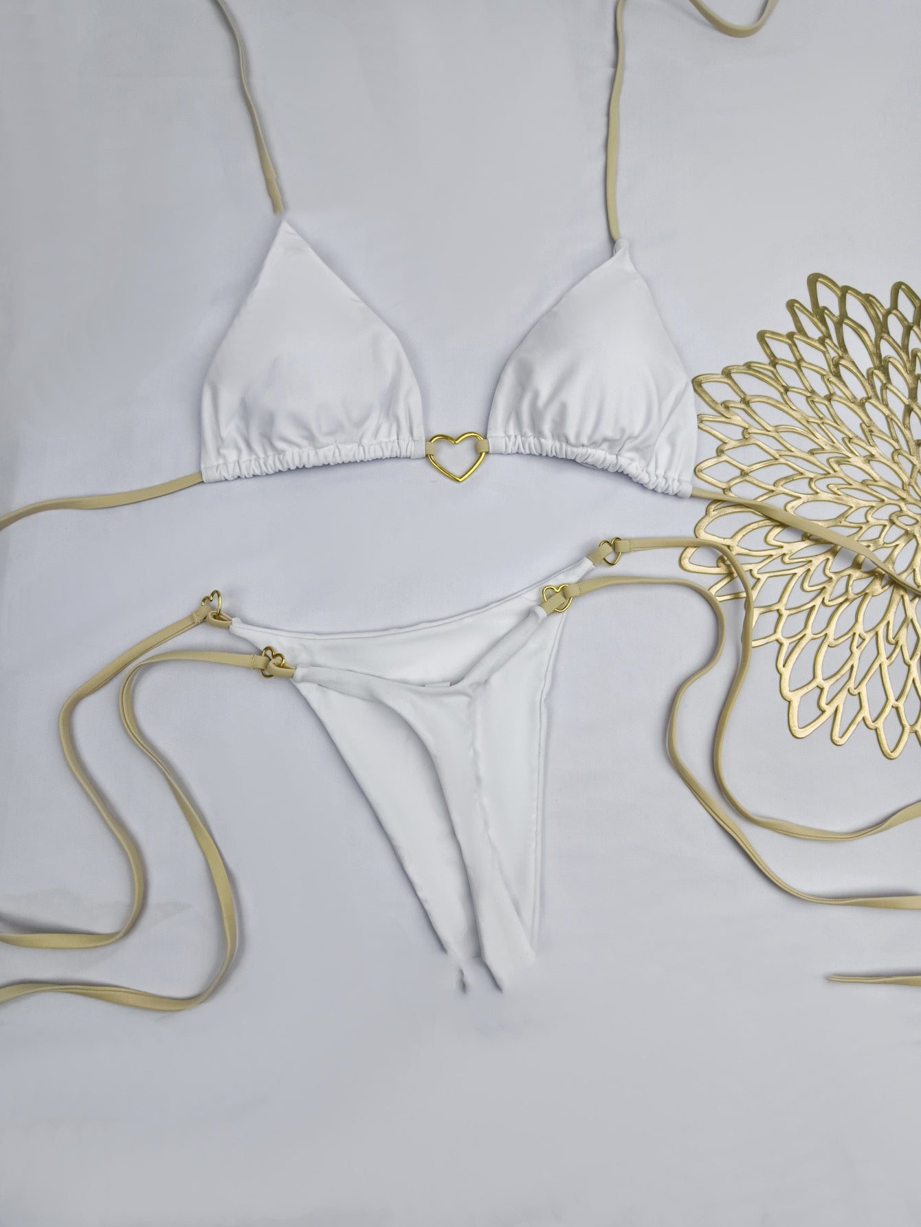 European And American Lace Up Split Swimsuit Set Women's Bikini Swimsuit