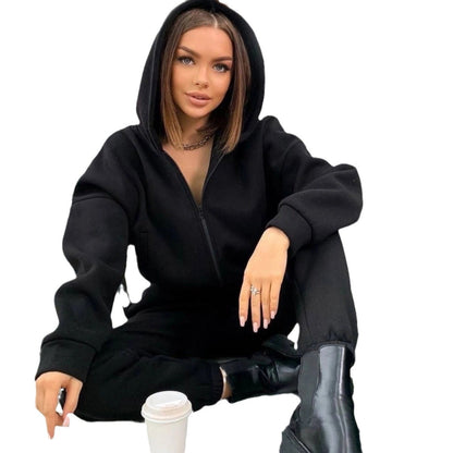 Women's Long-sleeved Casual Hooded Sports Suit Two-piece Suit