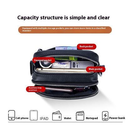 Leisure Mini Men's Leather Shoulder Crossbody Cash Bags