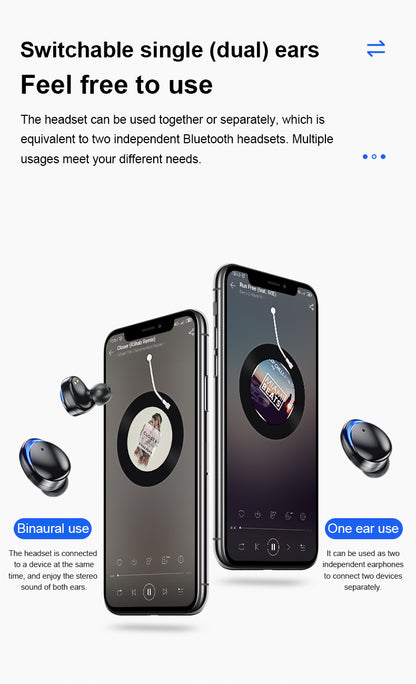 T8 Bluetooth 5.0 headset touch control wireless headset