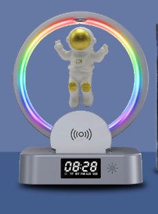 Magnetic Suspension Astronaut Bluetooth Clock Speaker Spaceman Audio Wireless Charging Subwoofer Creative Gift Decoration