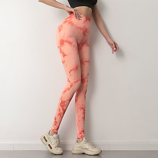 Women's High Waist Tie-Dye Sports Fitness Trousers