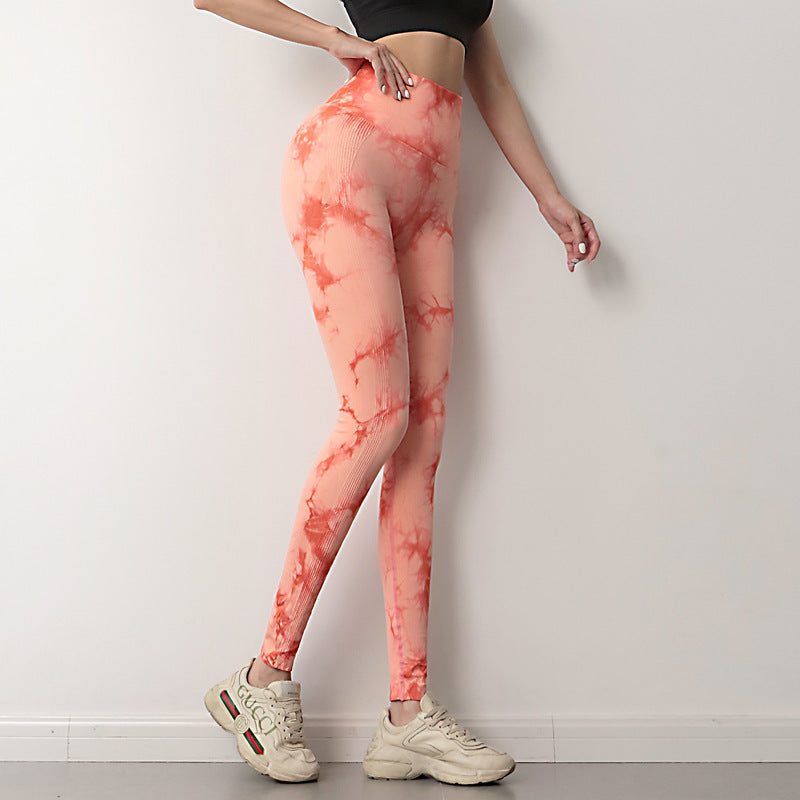 Women's High Waist Tie-Dye Sports Fitness Trousers