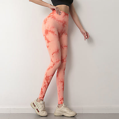Women's High Waist Tie-Dye Sports Fitness Trousers