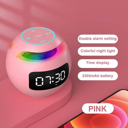 Mini Dual Alarm Bluetooth Speaker Colorful Night Light