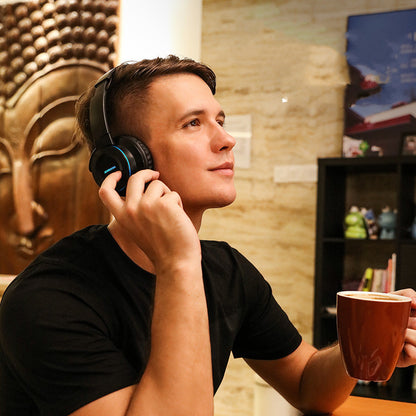 Jiyuetang H16 Head-Mounted Bluetooth Headset 5.0 Foldable Wireless Touch Sports Headphones Can Be Inserted With A Card With Wheat