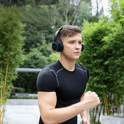 Jiyuetang H16 Head-Mounted Bluetooth Headset 5.0 Foldable Wireless Touch Sports Headphones Can Be Inserted With A Card With Wheat