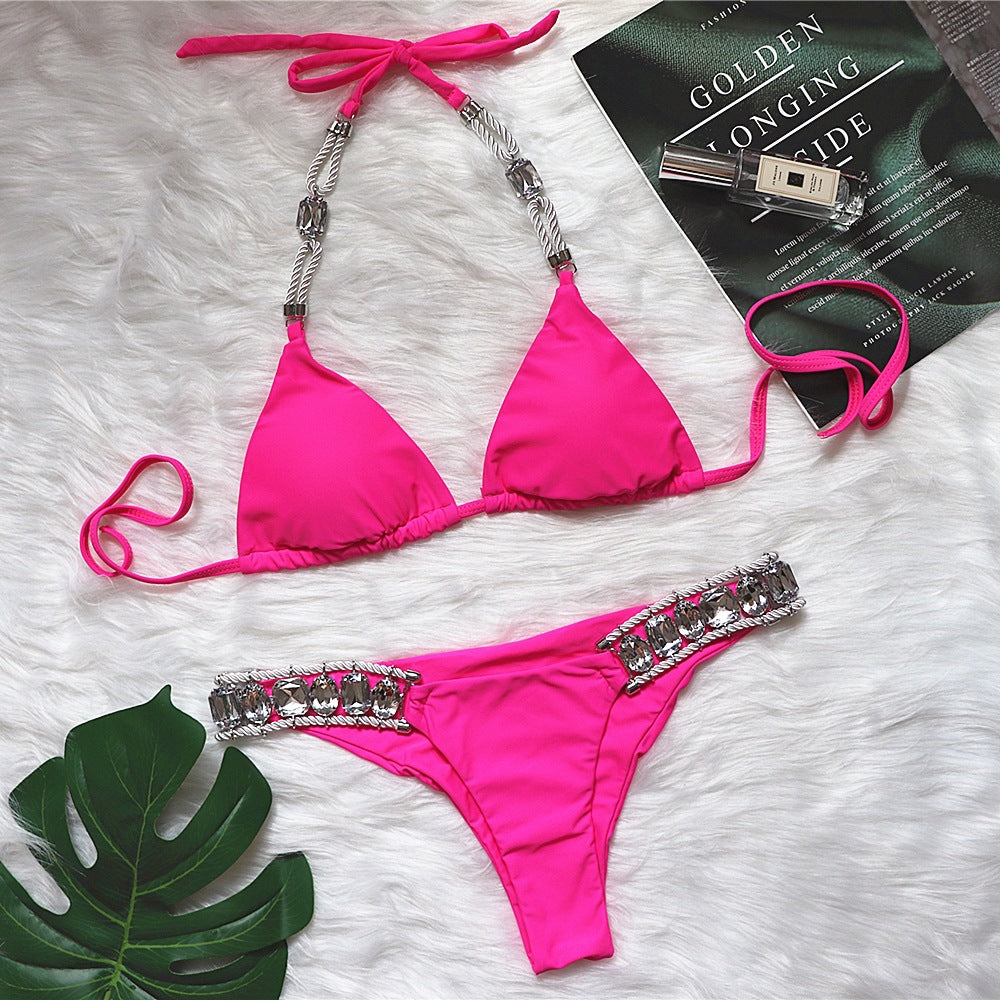 Fashion Personality Female Plain Bandage Swimsuit