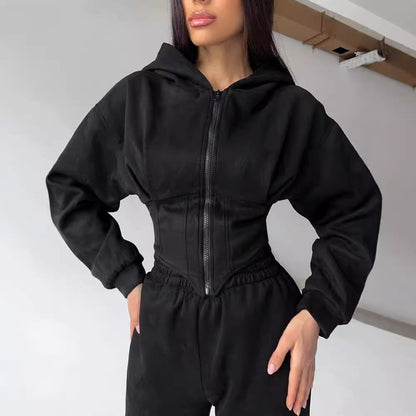Waist Hooded Sweater Trousers Suit Sports And Leisure
