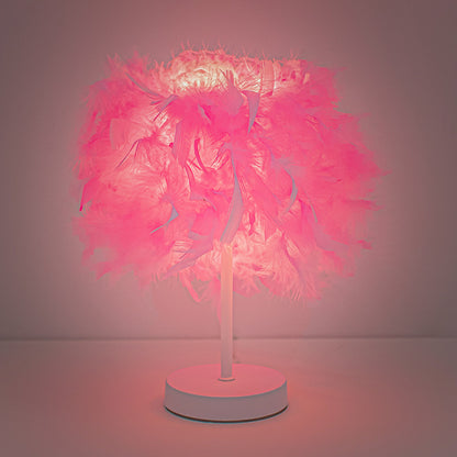 Creative Table Lamp Decorative Feather Bedside Lamp