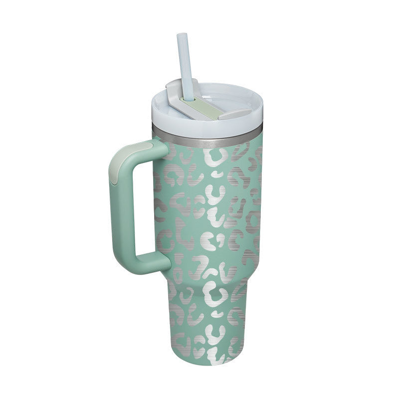 40 Oz Tumbler With Handle Straw, Insulated, and Stainless Steel