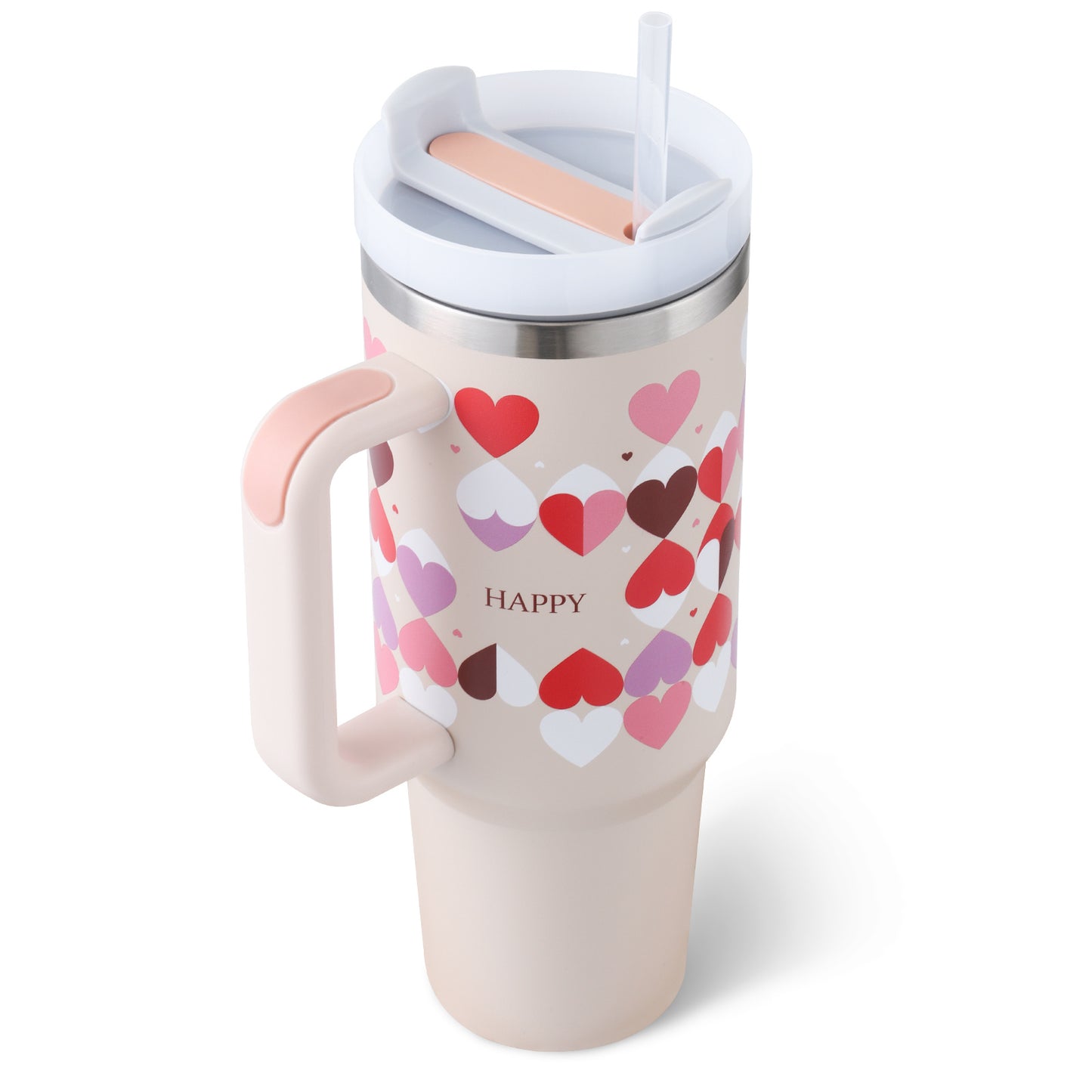 40 Oz Tumbler With Handle Straw, Insulated, and Stainless Steel