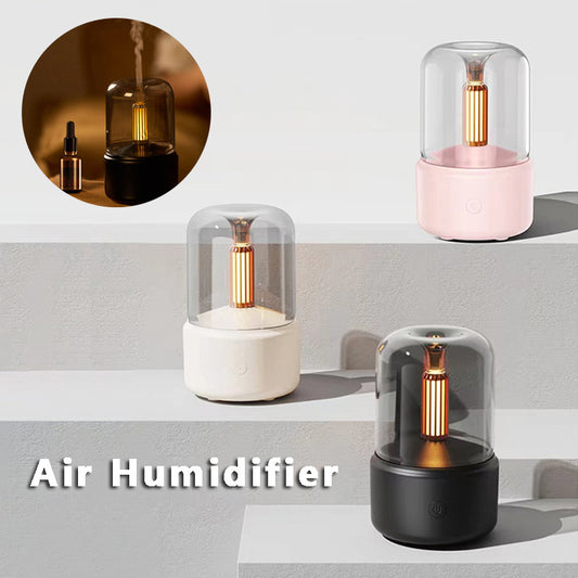Atmosphere Light Humidifier Candlelight Aroma Diffuser Portable 120ml Electric USB Air Humidifier Cool Mist Maker Fogger With LED Night Light
