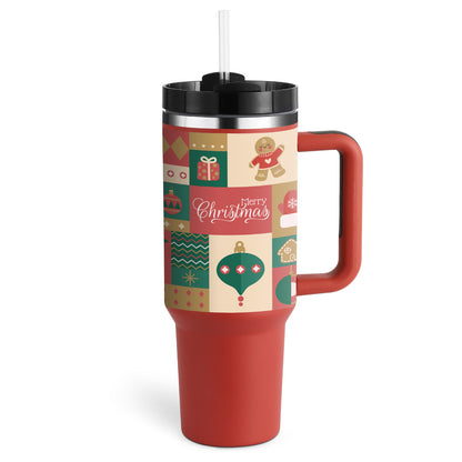 40 Oz Tumbler With Handle Straw, Insulated, and Stainless Steel