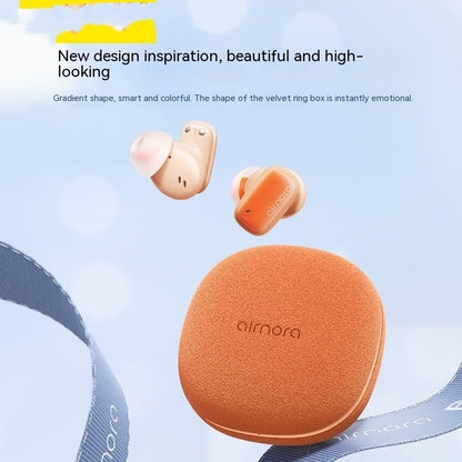 Small Powder Bluetooth Headset Active Noise Reduction Space Sound Effect