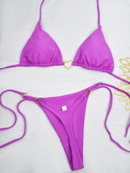 European And American Lace Up Split Swimsuit Set Women's Bikini Swimsuit