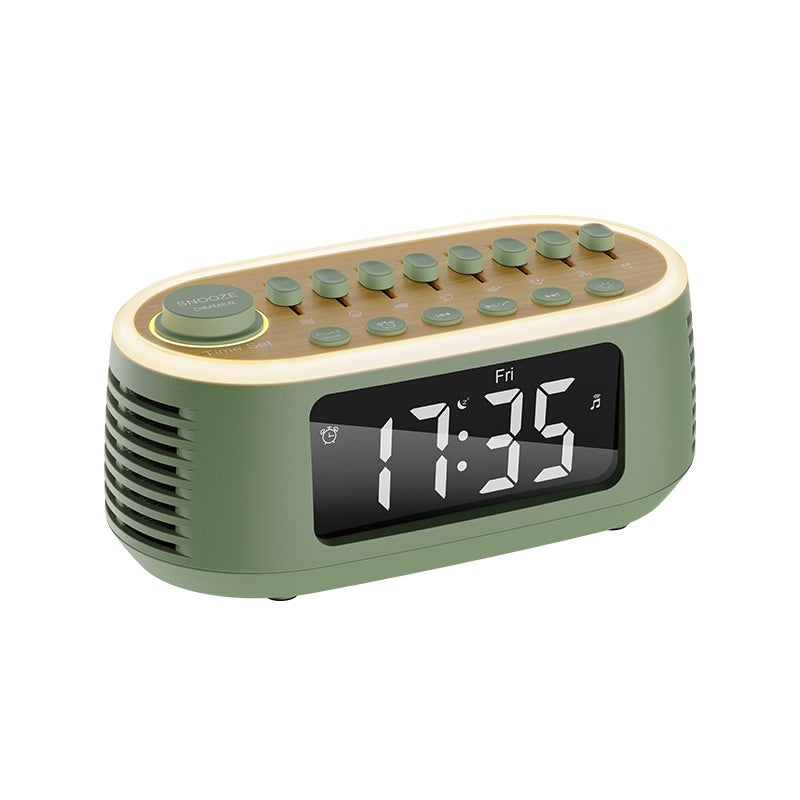 Bluetooth Mini Speaker Bedside Household Desk Wireless Clock White Noise Alarm Clock Multifunctional