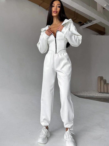Waist Hooded Sweater Trousers Suit Sports And Leisure