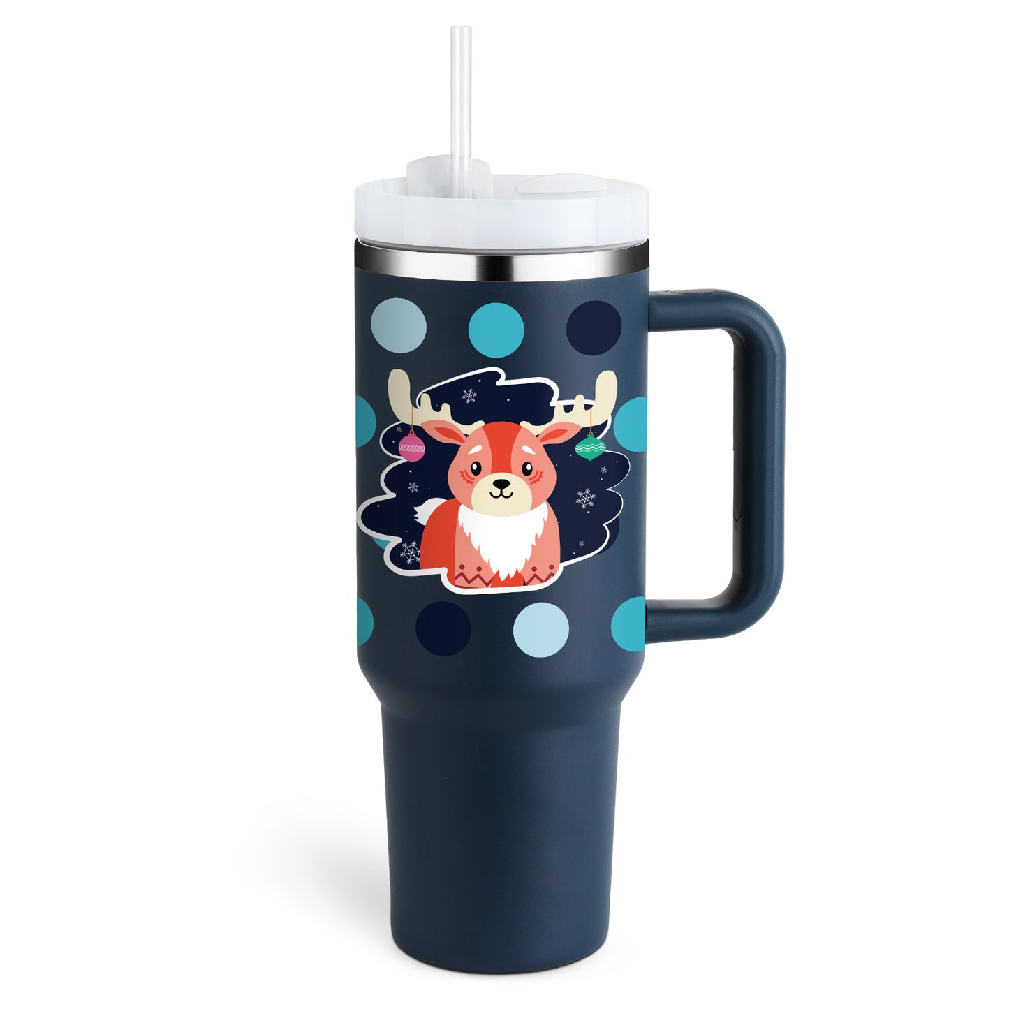 40 Oz Tumbler With Handle Straw, Insulated, and Stainless Steel
