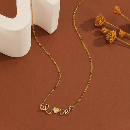 1pcs Simple Exquisite Inlaid Sparkling Diamond Symbol 8,Letter Love Pendant Necklace, Suitable For Women's Daily Wear, A Holiday Gift For Wives And Mothers