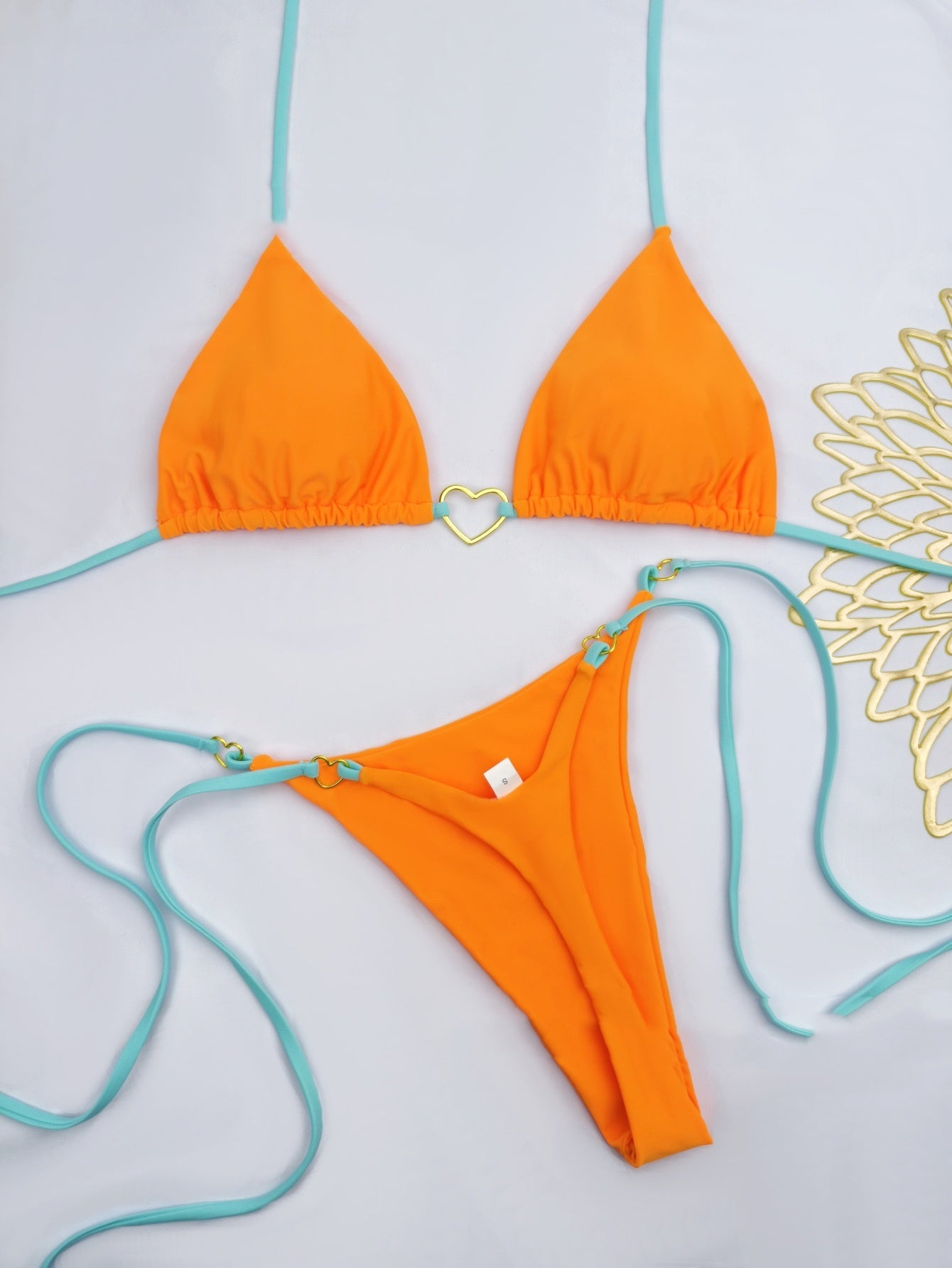 European And American Lace Up Split Swimsuit Set Women's Bikini Swimsuit