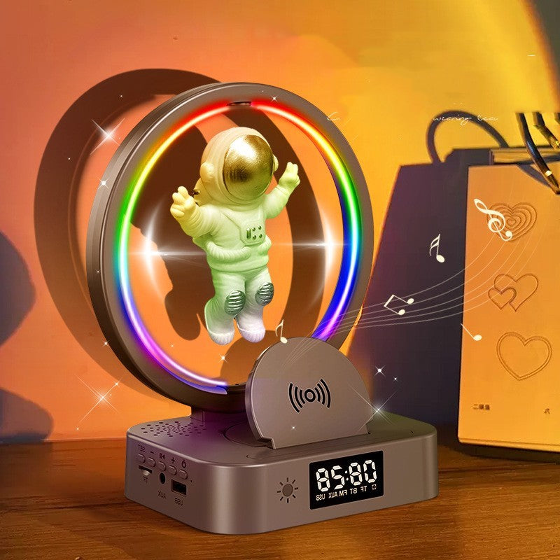 Magnetic Suspension Astronaut Bluetooth Clock Speaker Spaceman Audio Wireless Charging Subwoofer Creative Gift Decoration