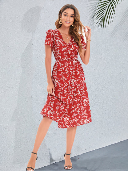 European And American Style Dress Vacation Style Ins Retro Dress Small Floral