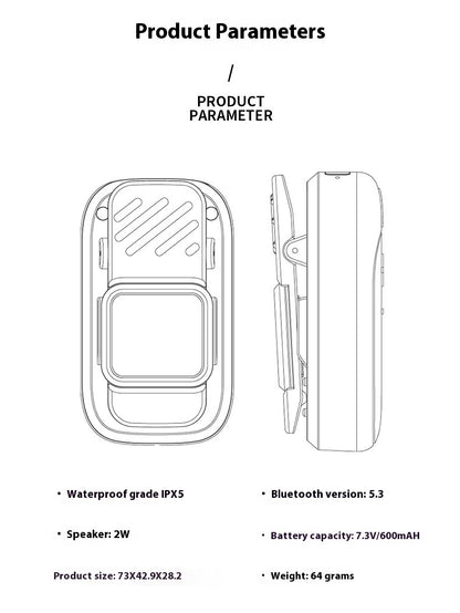 Lewoke Wireless Bluetooth Hiking Speaker Mini Speaker Portable Outdoor Camping Running Portable Subwoofer