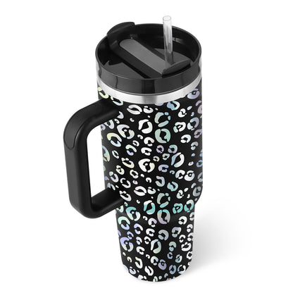 40 Oz Tumbler With Handle Straw, Insulated, and Stainless Steel