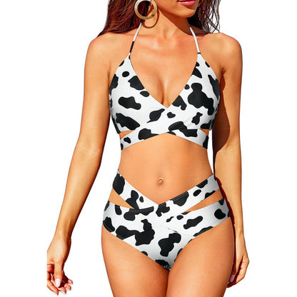 European And American New Women's Split Swimsuit High Waist Bikini