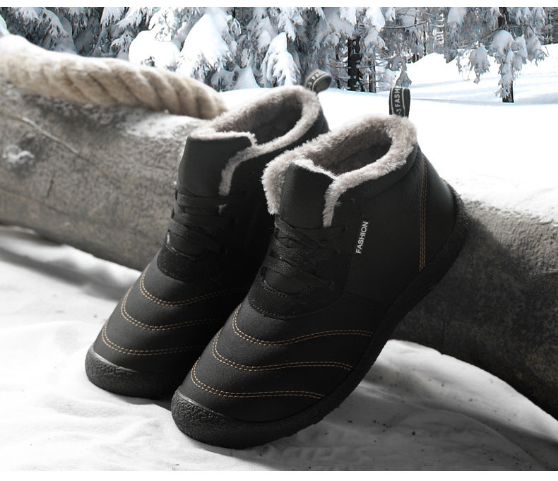 Cotton Shoes Lace-up Warm Snow Boots Winter