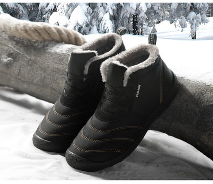 Cotton Shoes Lace-up Warm Snow Boots Winter