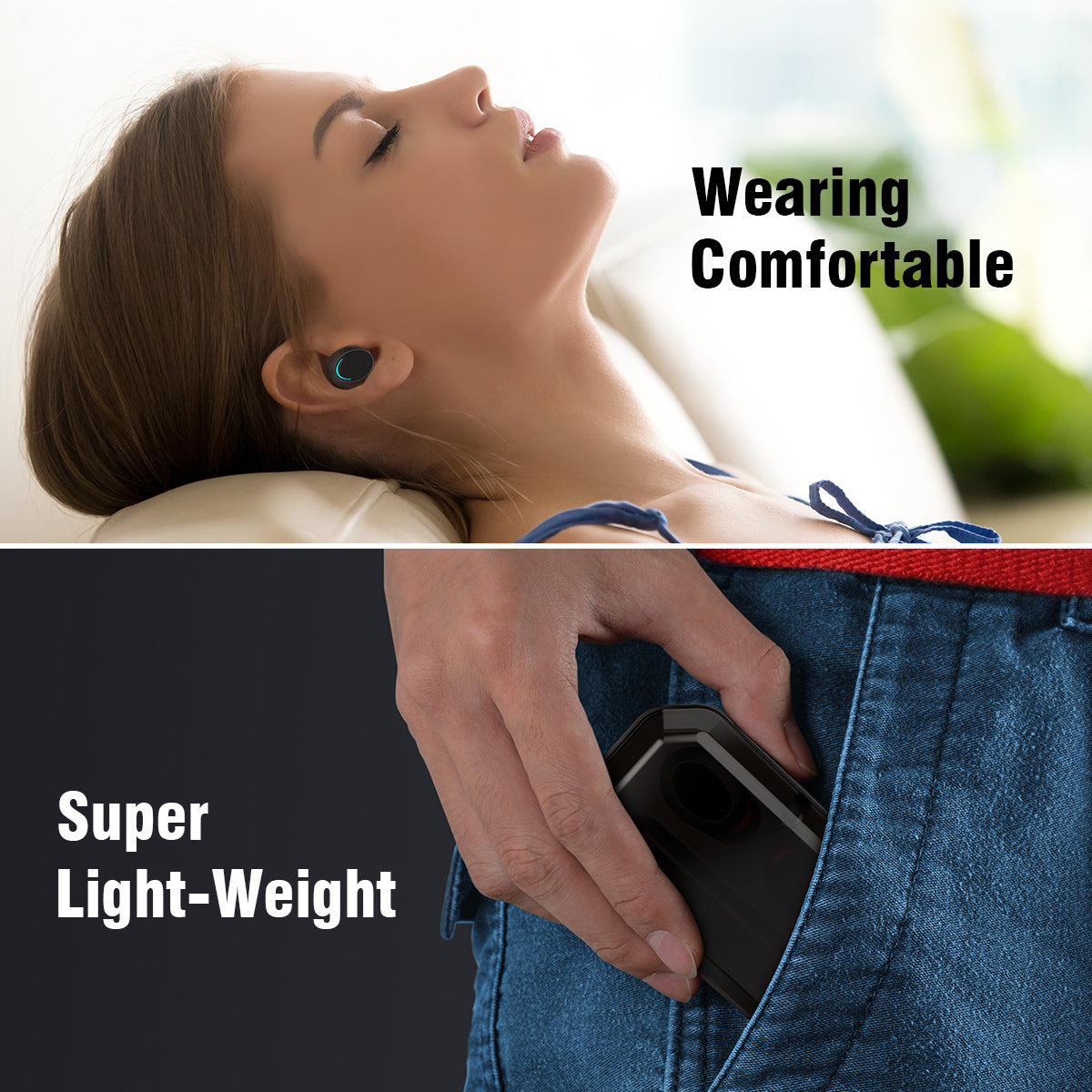 Wireless Digital Display TWS Breathing Light Headset