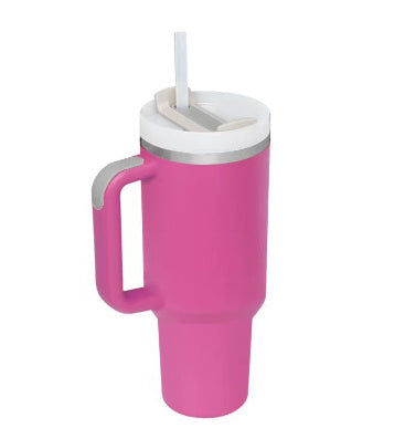 40 Oz Tumbler With Handle Straw, Insulated, and Stainless Steel