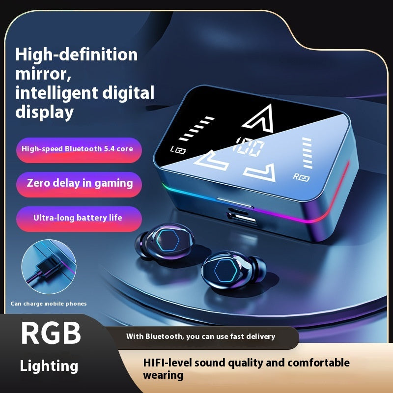 Long Endurance In-ear M49PRO Bluetooth Headset Mirror Digital Display
