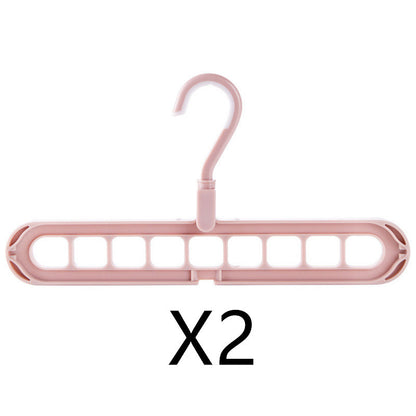 9-hole Clothes Hanger Organizer Space Saving Hanger Multi-function Folding Magic Hangers Drying Racks Scarf Clothes Storage