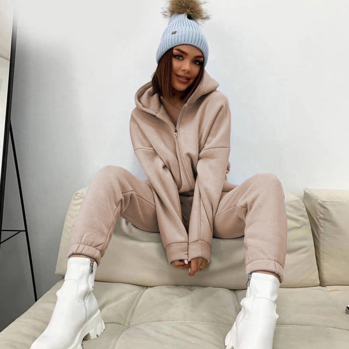 Women's Long-sleeved Casual Hooded Sports Suit Two-piece Suit