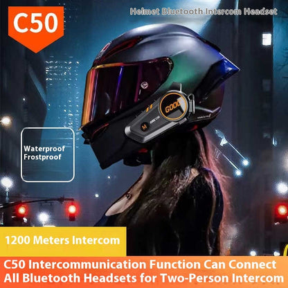 Wireless Full Half Helmet Waterproof Riding Intercom Earphones