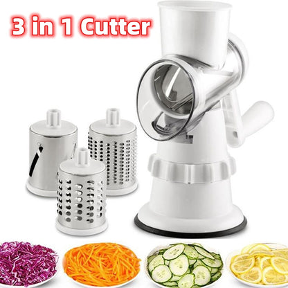 3 In 1 Vegetable Slicer Manual Kitchen Accessories Grater For Vegetable Cutter Round Chopper Mandolin Shredder Potato Home Kitchen utensil