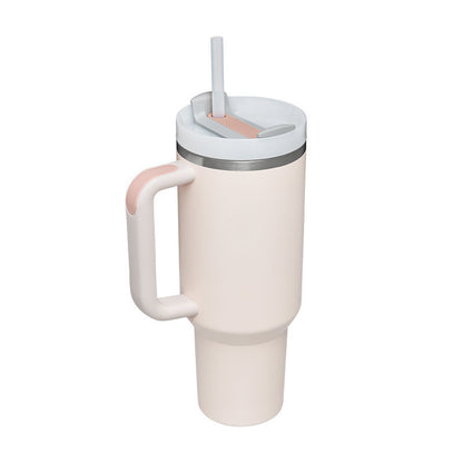 40 Oz Tumbler With Handle Straw, Insulated, and Stainless Steel