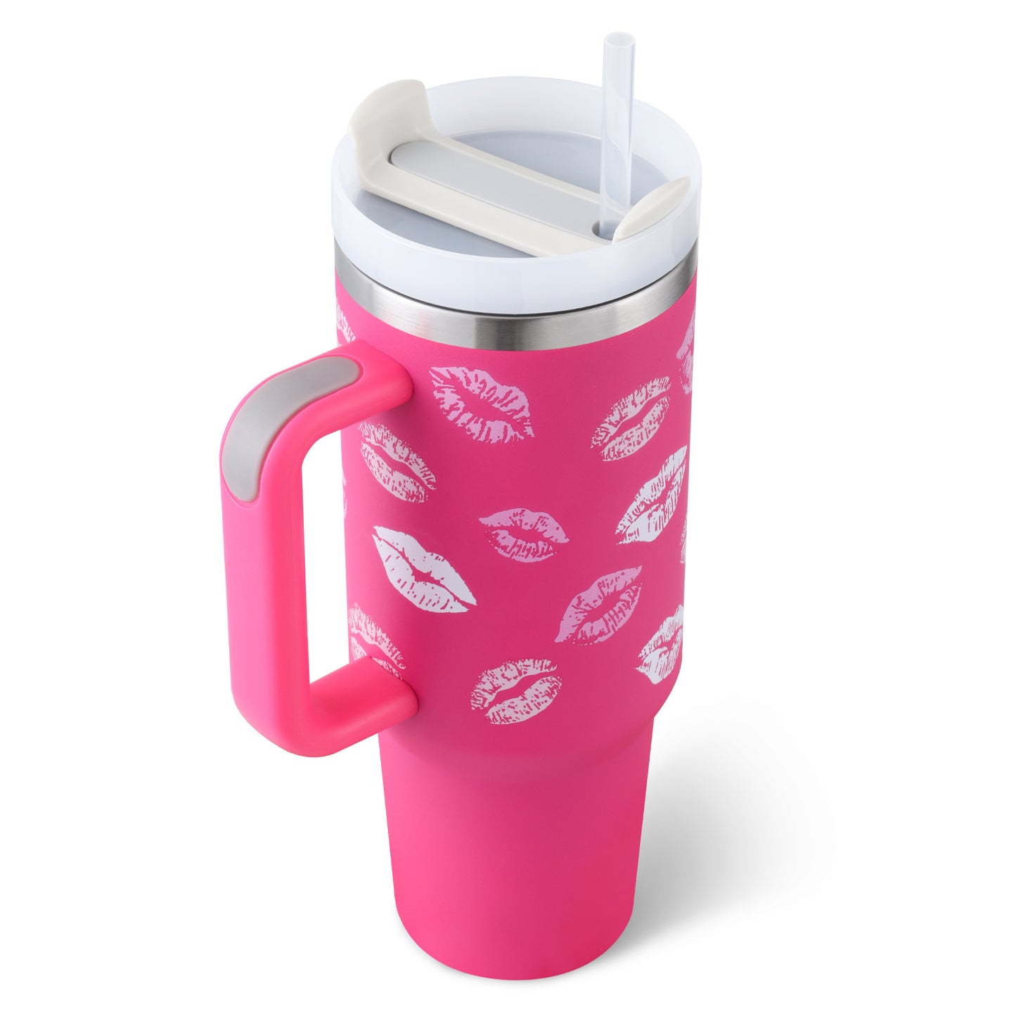 40 Oz Tumbler With Handle Straw, Insulated, and Stainless Steel