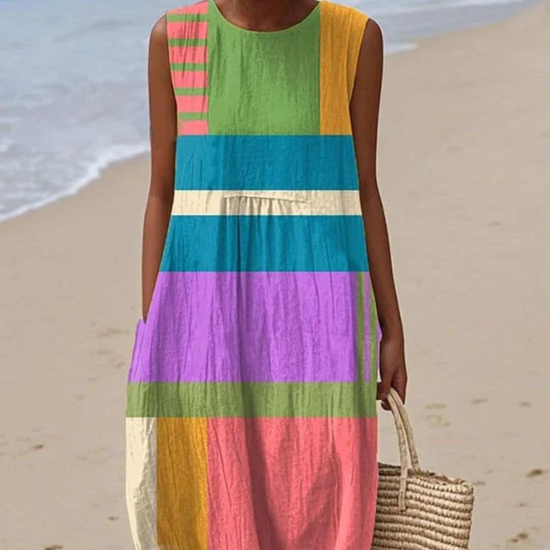 Women's Sleeveless Casual Printed Long Dress