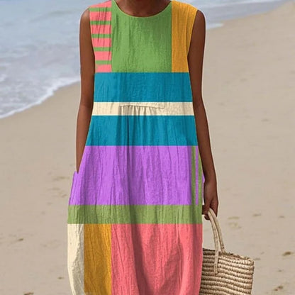 Women's Sleeveless Casual Printed Long Dress