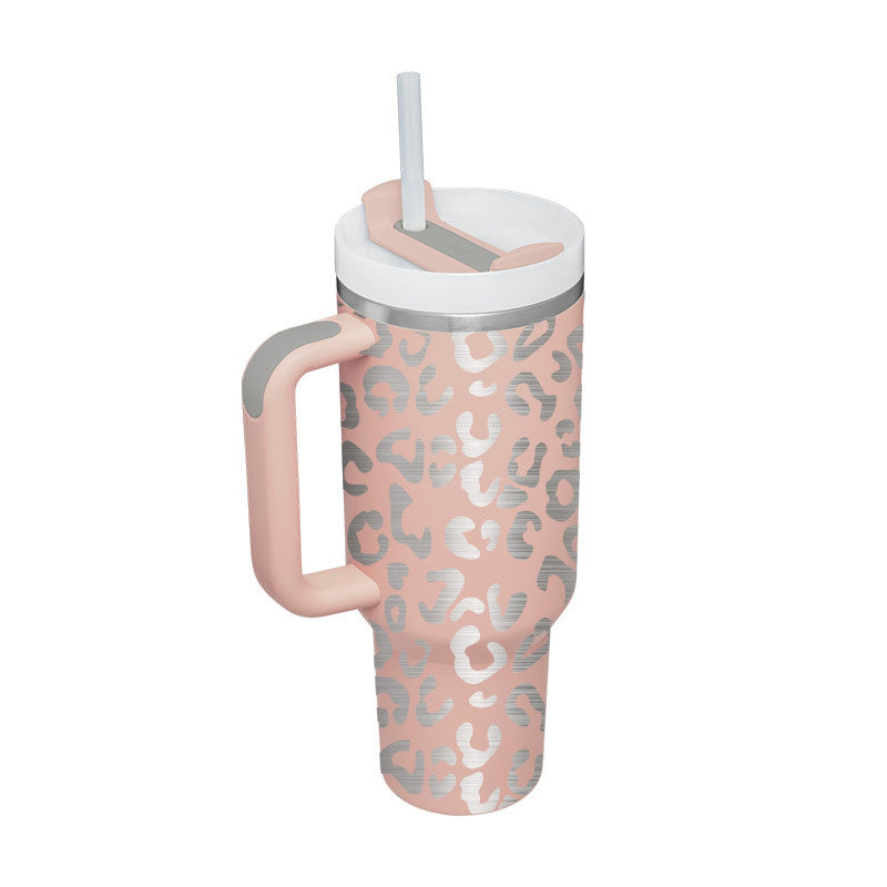40 Oz Tumbler With Handle Straw, Insulated, and Stainless Steel