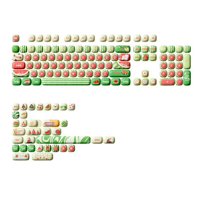 Watermelon Theme Five-sided Sublimation MOG Height PBT Small Steamed Bun Key Cap Mushroom Type