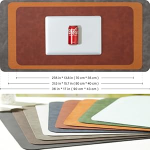 YSAGI Leather Desk Mat - Non-Slip PU Desk Pad for Office and Home Large Mouse Pad and keyboard Desk Mats on Top of Desks